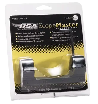 BSA 1 PC NON ADJUSTABLE MEDIUM 1”  9.3-13MM DOVETAIL SCOPE MOUNT