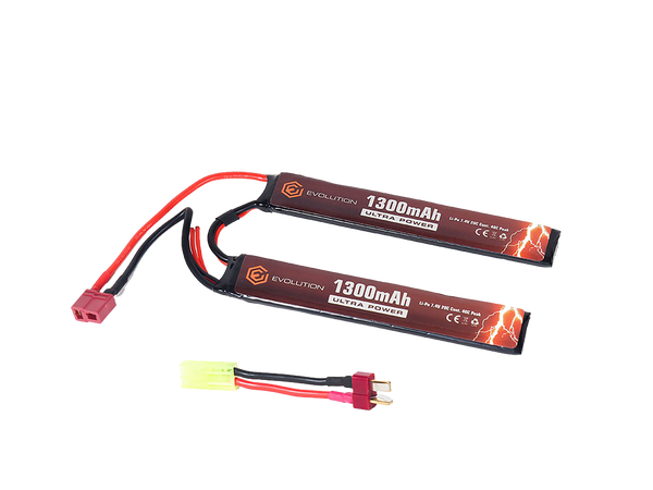 EVOLUTION LIPO ULTRA POWER BATTERY 7.4V 1300MAH 2 x STICK