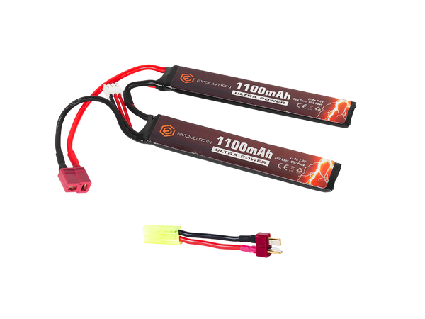 EVOLUTION LIPO ULTRA POWER BATTERY 7.4V 1100MAH 2 X STICK