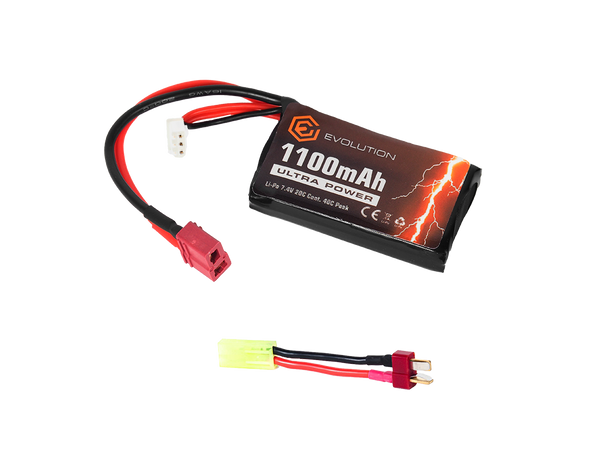 EVOLUTION LIPO ULTRA POWER BATTERY 7.4V 1100MAH compact