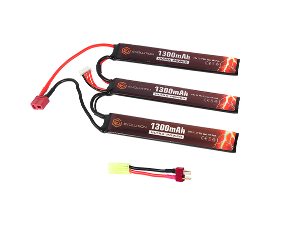 EVOLUTION LIPO ULTRA POWER BATTERY 11.1V 1300MAH 3 x Stick