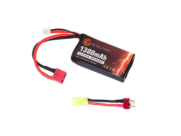 EVOLUTION LIPO ULTRA POWER BATTERY 7.4V 1300MAH compact