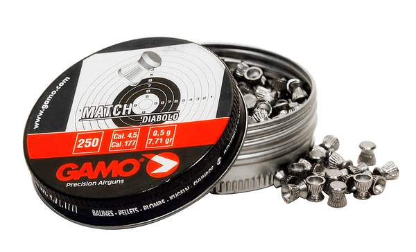 GAMO MATCH DIABLO FLAT HEAD PELLETS .177 TIN 250
