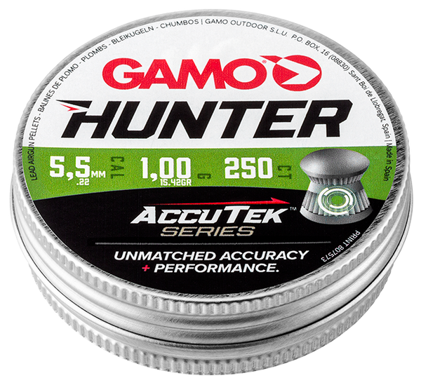GAMO HUNTER ACCUTEK SERIES PELLETS .22 TIN 250