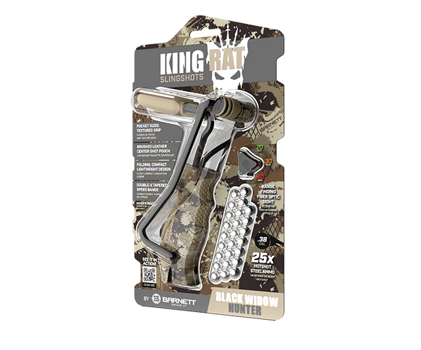 KING RAT BLACK WIDOW HUNTER SOFT GRIP SLINGSHOT